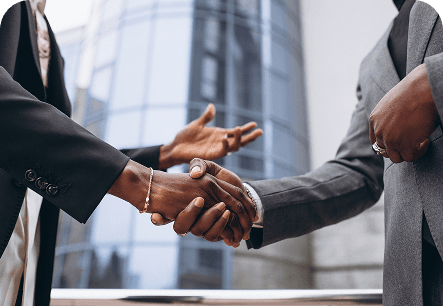 Two partners shaking hands
